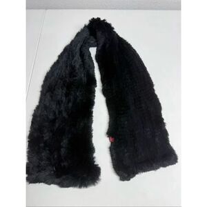 Rare Bianka Luxury Rabbit Fur Scarf Black